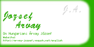 jozsef arvay business card